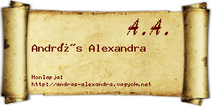 András Alexandra névjegykártya
