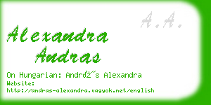 alexandra andras business card